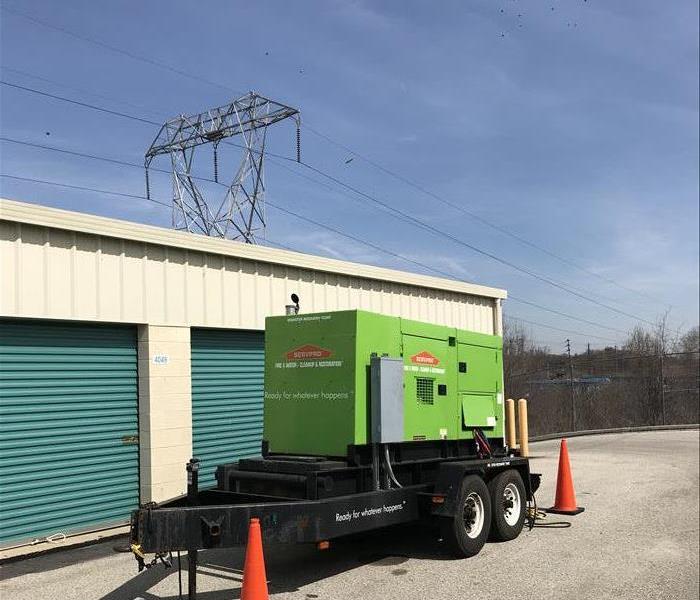 Generator powering storage unit facility